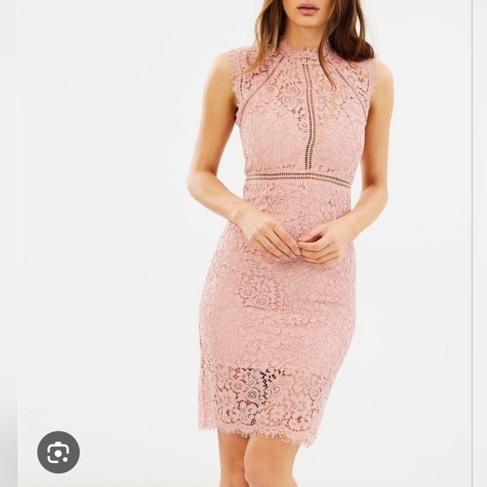 Bardot Blush Lace Midi Dress